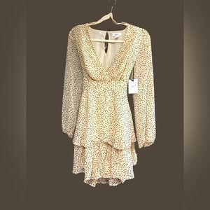 Bishop sleeve flowy chiffon dress